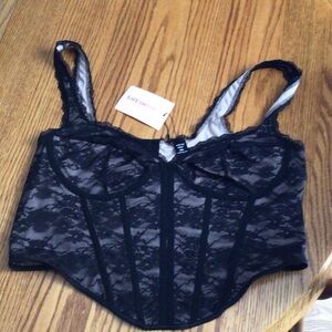 SHEIN Bae Curve Plus Black Lace Bustier 2XL New